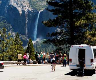 Yosemite Land Tour Stops at Waterfall Photo