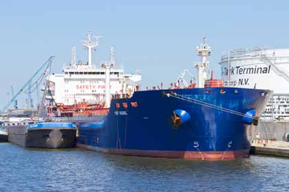 Oil Tanker at Port in Antwerp