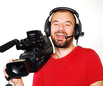 Video Camera Man Shares a Laugh Photo