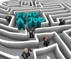Characters In Job Search Maze Image