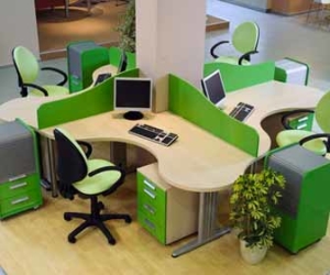 Modern Office Layout With Desks and Chairs