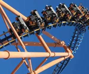 Roller Coaster Ride At Amusement Park Picture