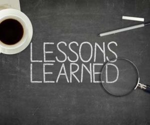 Career Lessons Learned on blackboard image