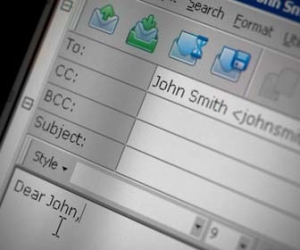 Start of typing email to John