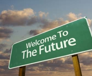 Billboard that says Welcome To The Future Image