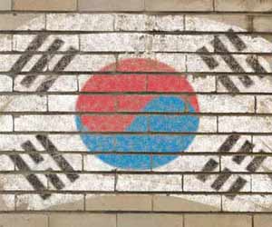 South Korea Flag Painted on Wall