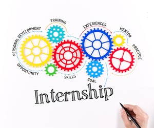 Key concepts of an internship drawn by hand