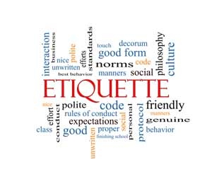 Work cloud around the word Etiquette