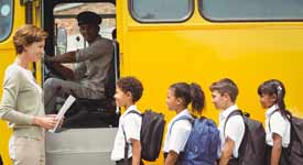 School Bus Driver Stopped as School Kids Board Bus
