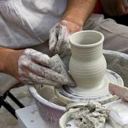 Pottery Makers Create Various Items out of Clay Which are then Fired in a Kiln